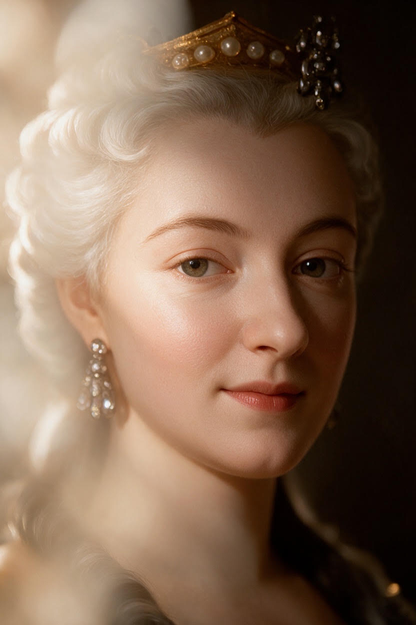 Historyczny portret Marii Leszczyńskiej, królowej Francji
